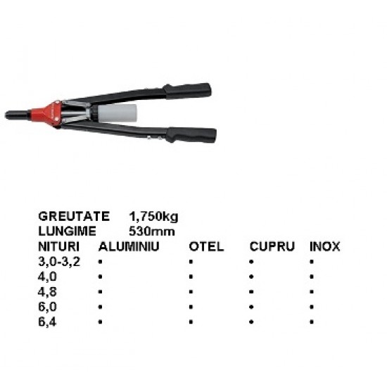 Nituitor cu brate 3.0;3.2;4.0;4.8;6.0;6.4 L-530mm