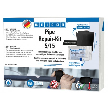  WEICON Set de reparatii tevi si conducte | pentru reparații de urgență la conductele și țevile deteriorate 