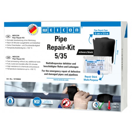 WEICON Set de reparatii tevi si conducte | pentru reparații de urgență la conductele și țevile deteriorate 