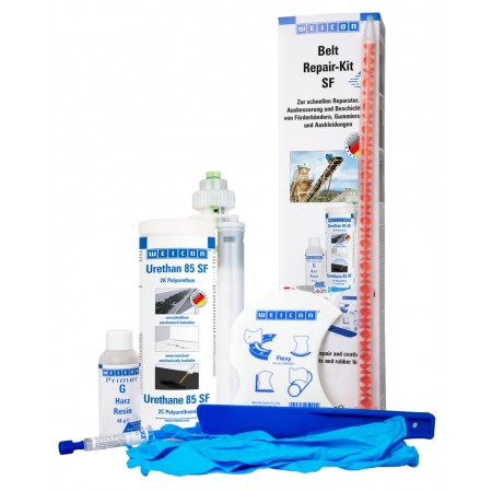  Set reparații benzi transportoare SF | compus de reparatii si acoperire pe baza de poliuree penrtu suprafete din cauciuc, ambalaj de lucru 