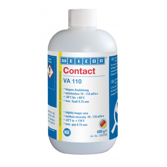  WEICON Contact VA 110 Adeziv cianoacrilat | adeziv instant pentru domeniul alimentar si al apei potabile 