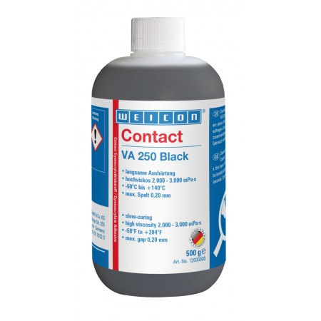  Adeziv cianoacrilat VA 250 negru | adeziv instant cu vascozitate inalta, cu filer de cauciuc 