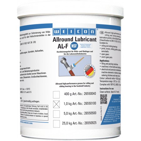  Lubrifiant de inalta performanta AL-F | vaselina multifunctionala cu certificare alimentara 